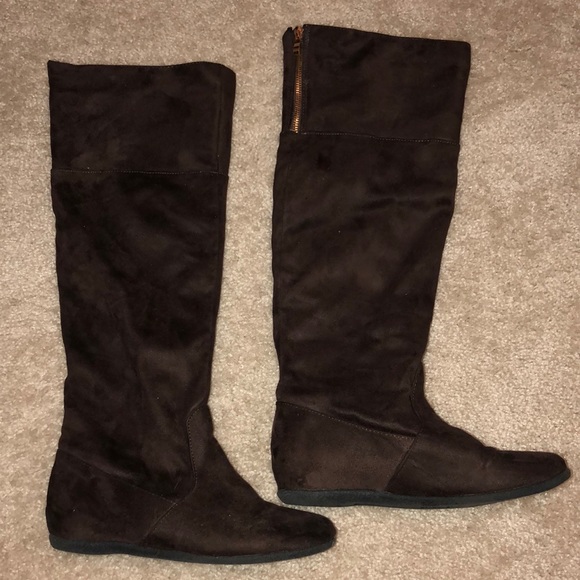 Wanted Shoes - NWOT Brown Suede Knee High Boots